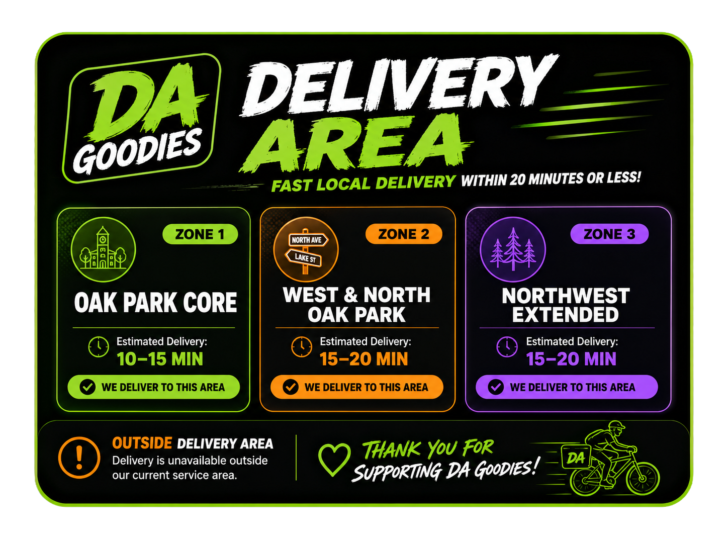 DA Goodies delivery area