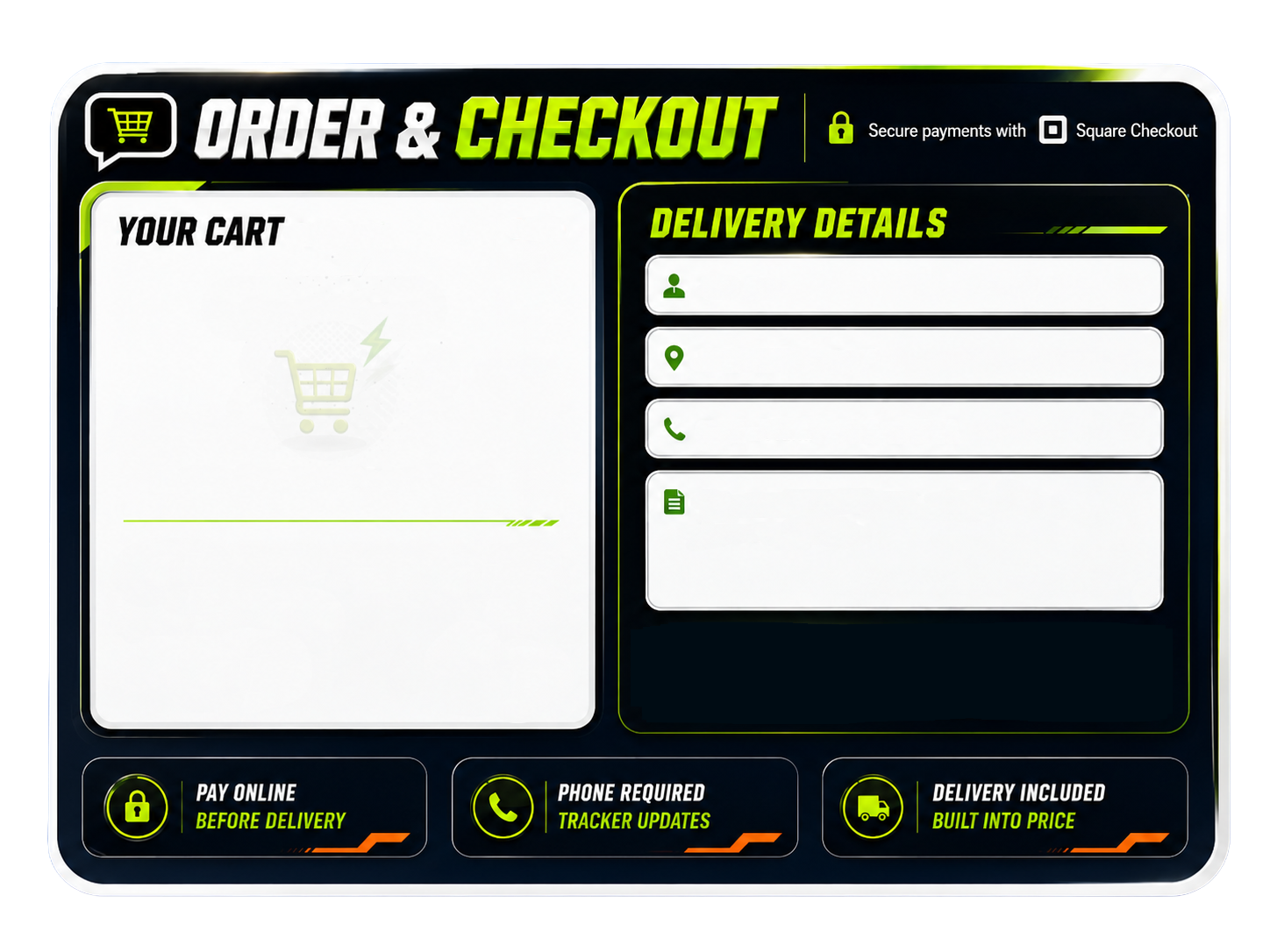 Order and checkout panel